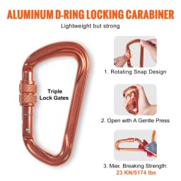SucceBuy Steel Wire Core Flip Line Kit25KN Breaking Tension Solid Snap Hooks & Rope Grap for Arborists Tree Climbers Outdoors