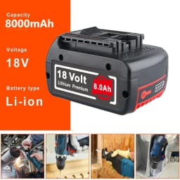 1/2/4Pcs 8.0Ah BAT609 Replace for Bosch 18V Li-on Battery Pin BAT610G BAT612 BAT618 Suit for Bosch 18V Cordless Power Tools