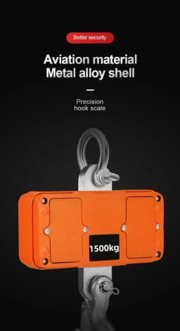 1500kg/3000lb Digital Crane Scale Industrial Heavy Duty Hanging Scale LED Display