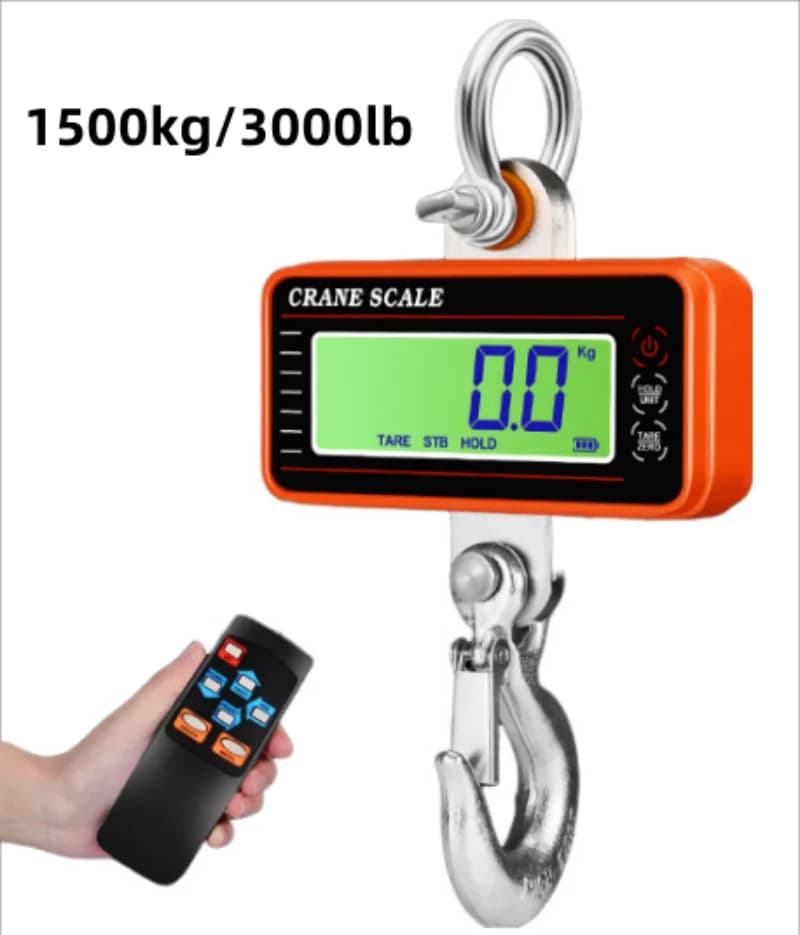 1500kg/3000lb Digital Crane Scale Industrial Heavy Duty Hanging Scale LED Display