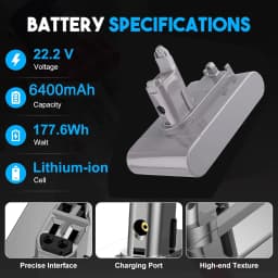 1/2/4Pcs 6.4Ah Li-on DC31B Replace for Dyson 22.2V Battery Pin TypeB DC34 DC35 DC44 DC45 Compatible with Handheld Vacuum Cleaner
