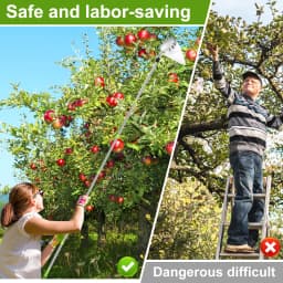 Telescoping Fruit Picker with Long Handle 4m Pole Fruit Picking Tool Storage Bag