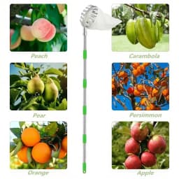 Telescoping Fruit Picker with Long Handle 4m Pole Fruit Picking Tool Storage Bag