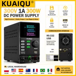 KUAIQU 300V 1A 300W Lab DC Power Supply RS232 USB Software Power Source 12V 30V 10A 200V Adjustable Voltage Regulator For Test