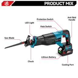 ONEVAN 10000SPM Electric Reciprocating Saw Cordless Chainsaw Metal Pipe Cutter Multifunctional Tool For Makita 18V Battery Pin