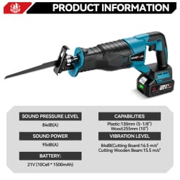 ONEVAN 10000SPM Electric Reciprocating Saw Cordless Chainsaw Metal Pipe Cutter Multifunctional Tool For Makita 18V Battery Pin