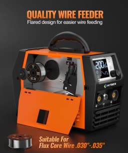 HITBOX HIM200 Welder Synergic MMA Flux MIG Lift TIG Spool Gun 4-in-1 Multi-process Portable Semi-Automatic Welding Tool for DIY Workshop
