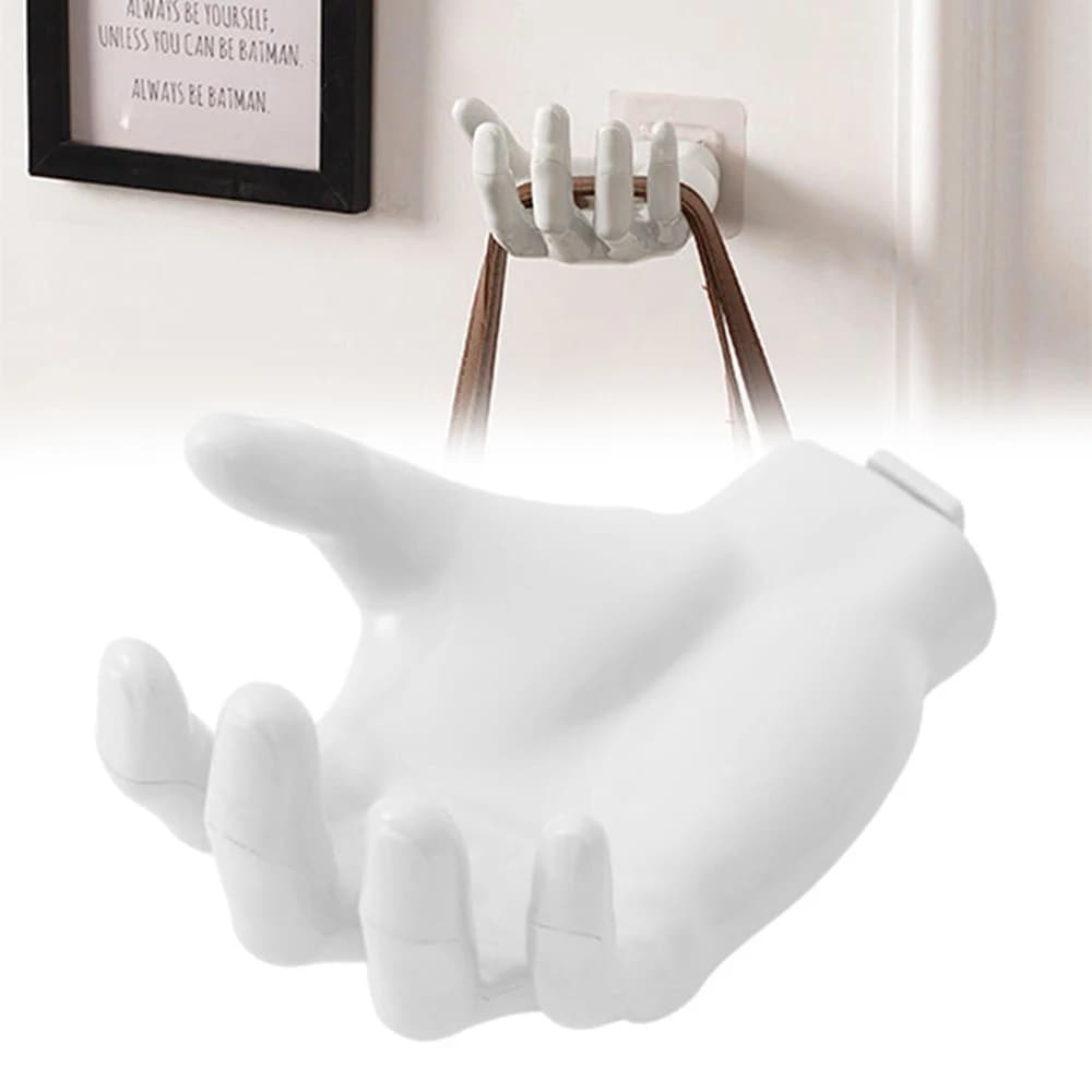 Resin Wall Mounted Soap Holder Rack Adhesive Hand Shape Storage Holder