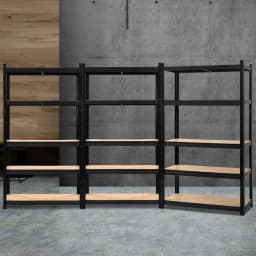 Heavy Duty 3x1.8M Garage Shelving Warehouse Rack Steel Pallet Storage Shelf Black