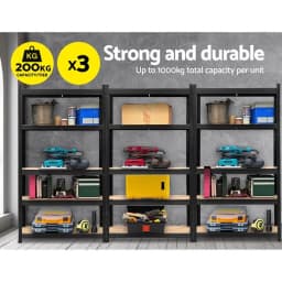Heavy Duty 3x1.8M Garage Shelving Warehouse Rack Steel Pallet Storage Shelf Black