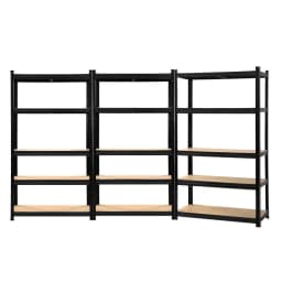 Heavy Duty 3x1.8M Garage Shelving Warehouse Rack Steel Pallet Storage Shelf Black