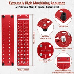 Aluminum Nut and Bolt Thread Checker 28 Thread Gauge Inch and Metric Identifier