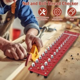Aluminum Nut and Bolt Thread Checker 28 Thread Gauge Inch and Metric Identifier
