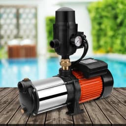 1800W 5 Stage Garden Water Pump High Pressure Irrigation Booster Pump Automatic Multi Stage External Sprinkler Pump for rainwater Tank Transfer Home Farm Lawn Black