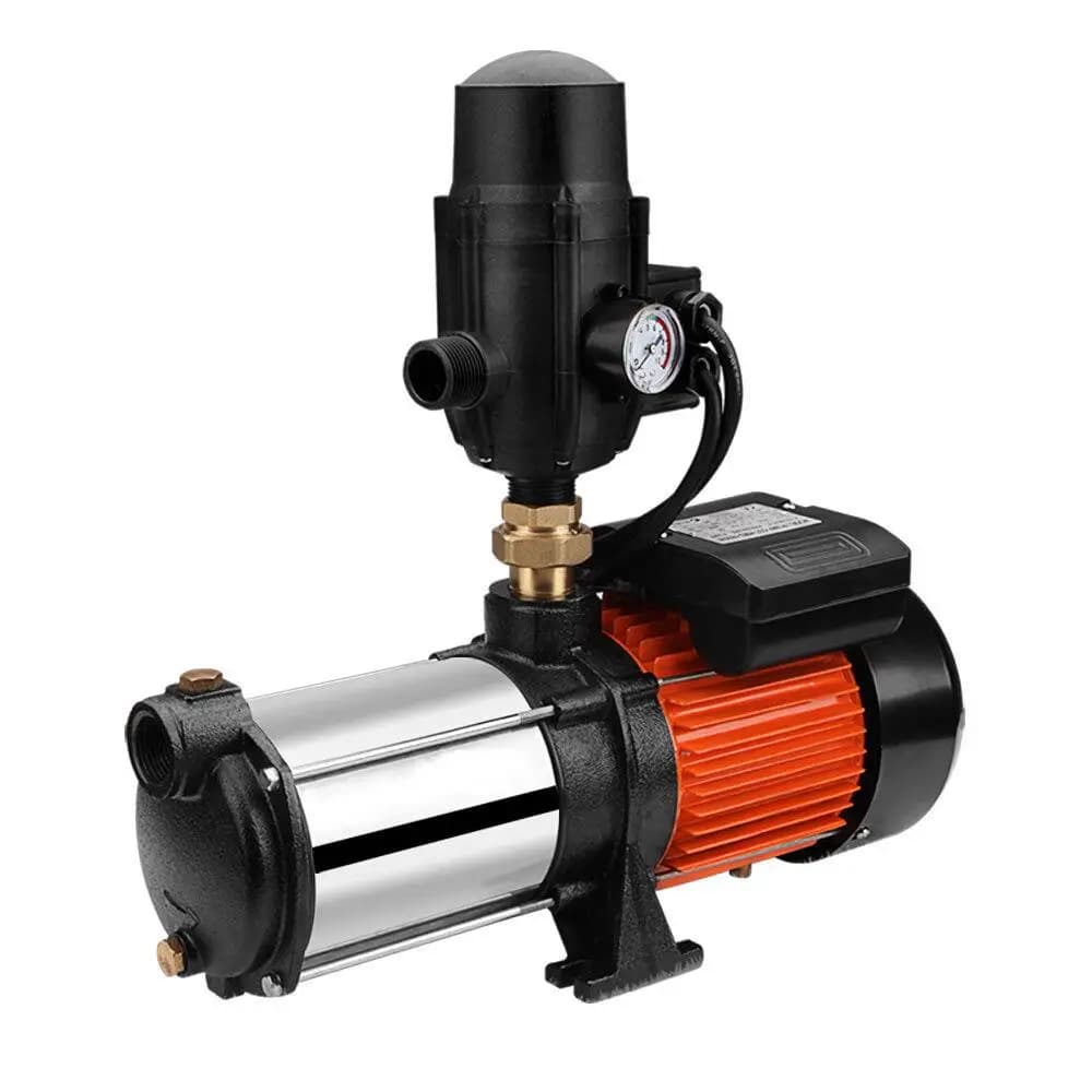 1800W 5 Stage Garden Water Pump High Pressure Irrigation Booster Pump Automatic Multi Stage External Sprinkler Pump for rainwater Tank Transfer Home Farm Lawn Black