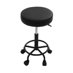 Salon Round Swivel Stool Adjustable Height Upholstered Rolling Chair for Spa Beauty Salon Tattoo Massage Stool Seat with Backrest and Wheels