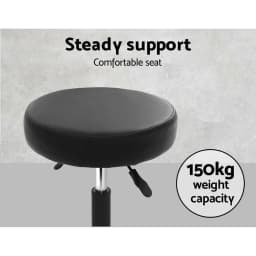 Salon Round Swivel Stool Adjustable Height Upholstered Rolling Chair for Spa Beauty Salon Tattoo Massage Stool Seat with Backrest and Wheels