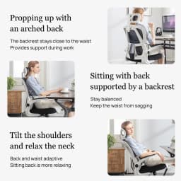 PORIYA Home Office Chair Executive Mesh Fabric Computer Seat Ergonomic Chair