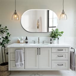 LUVODI Silver Frameless Beveled Edge Bathroom Vanity Mirror,Wall Decor Glass Mirror for Bathroom,Entryway