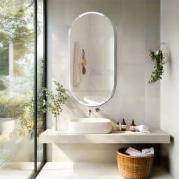 LUVODI Silver Frameless Beveled Edge Bathroom Vanity Mirror,Wall Decor Glass Mirror for Bathroom,Entryway