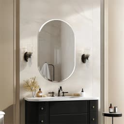 LUVODI Silver Frameless Beveled Edge Bathroom Vanity Mirror,Wall Decor Glass Mirror for Bathroom,Entryway