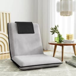 Floor Lounge Sofa Bed Convertible Recliner Chair Folding Floor Cushion Grey Indoor Seating for Relaxation and Sleeping