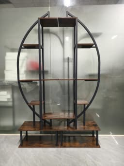 Tall Half-Moon Metal Plant Stand 7-Tiered Flower Display Shelf Indoor Storage Rack for Home Garden Decor