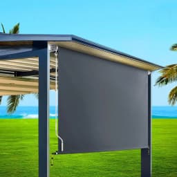 2.1x2.5m Outdoor Retractable Awning Roll Down Canopy Window Sun Shade Grey