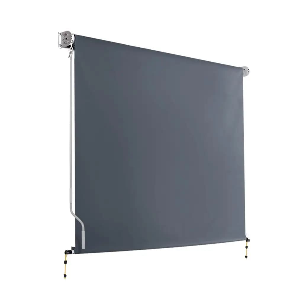 2.1x2.5m Outdoor Retractable Awning Roll Down Canopy Window Sun Shade Grey