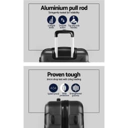 3 Piece 20 24 28 Inch Hard Shell Spinner Luggage Set with TSA Lock Black Carry On Travel Suitcase