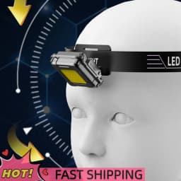 LED Headlamp Type C USB Charging Multifunctional Head Torch Adjustable Angle Mini COB LED Headlight for Camping Running Hiking