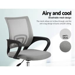 Ergonomic Mesh Mid Back Office Chair Grey Adjustable Swivel Desk Chair with Lumbar Support and Armrests