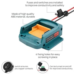 Converter For Makita DC 18V to 12V 15A 180W Step Down Voltage Battery Regulator