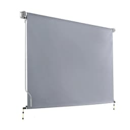 3x2.5m Outdoor Roll Down Shade Screen Fabric Blind Grey Patio Window Sun Protection