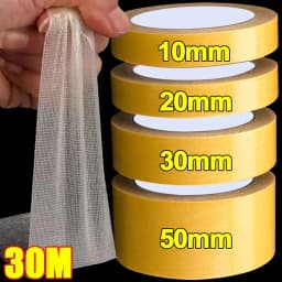 Double Sided Cloth Base Tape Transparent Heavy Duty Self Adhesive Mesh Fixation Tapes Waterproof High Viscosity Carpet Stickers
