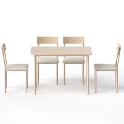 5 Piece Dining Table and Chairs Set Compact Kitchen Furniture Natural Beige Space Saving Dining Set for Small Kitchen Apartment and Dining Room