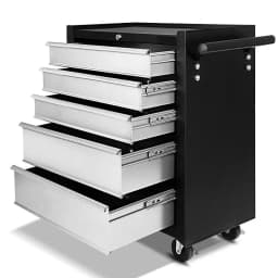 5 Drawer Mobile Tool Cabinet Steel Garage Storage Chest Grey Lockable Workshop Trolley