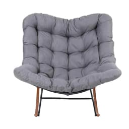 Outdoor Rocking Chair Papasan Recliner Patio Garden Lounge Furniture Comfortable Outdoor Seating