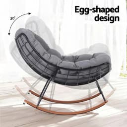 Outdoor Rocking Chair Papasan Recliner Patio Garden Lounge Furniture Comfortable Outdoor Seating