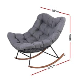 Outdoor Rocking Chair Papasan Recliner Patio Garden Lounge Furniture Comfortable Outdoor Seating