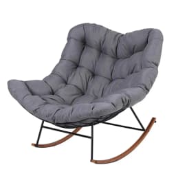 Outdoor Rocking Chair Papasan Recliner Patio Garden Lounge Furniture Comfortable Outdoor Seating