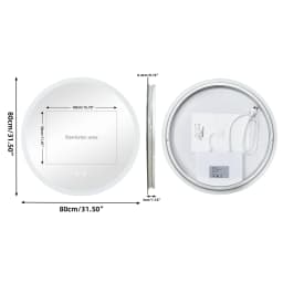 50/60/80CM LED Bathroom Mirror 3 Colors Brightness Anti-Fog Dimmable Shatter-Proof Backlit Vanity Mirror Aluminum Frame