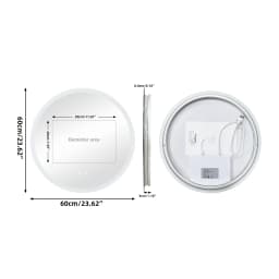 50/60/80CM LED Bathroom Mirror 3 Colors Brightness Anti-Fog Dimmable Shatter-Proof Backlit Vanity Mirror Aluminum Frame