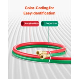 SucceBuy Oxygen Acetylene Hose Oxy Acetylene Hose w/ Fitting 300PSI T Grade Welding Cutting Torch Twin Hose Compatible w/ Oxygen