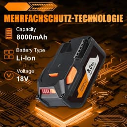 8.0Ah R840087 4.0Ah R840085 Replace for RIDGID 18V Li-on Battery Pin L1815R L1850R R840083 Compatible with Cordless Power Tools