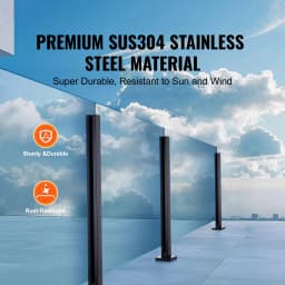 SucceBuy Glass Clamp 41.34 in Height Glass Railing Bracket for 0.39 "-0.47 " Thickness Tempered Glass, Stainless Steel Clamp