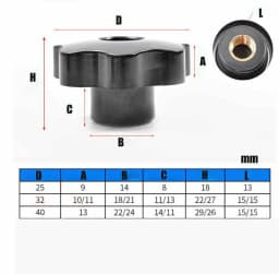 10PCS M4 M6 M8 M10 Female Brass Thread Through Hole Clamping Nuts Knob Handle