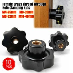 10PCS M4 M6 M8 M10 Female Brass Thread Through Hole Clamping Nuts Knob Handle