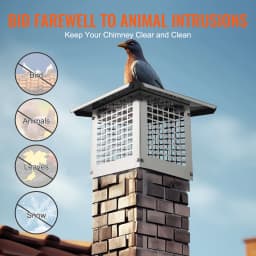 SucceBuy Chimney Cap 4Sizes 304Stainless Steel Fireplace Chimney Cover Not Easily Toppled Fits Mesh Flue Outside Cover Silver