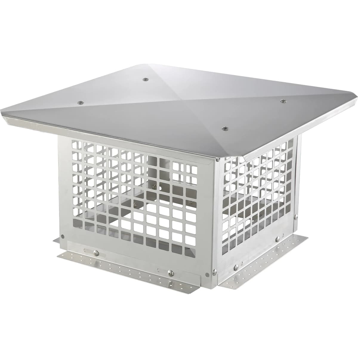 SucceBuy Chimney Cap 4Sizes 304Stainless Steel Fireplace Chimney Cover Not Easily Toppled Fits Mesh Flue Outside Cover Silver